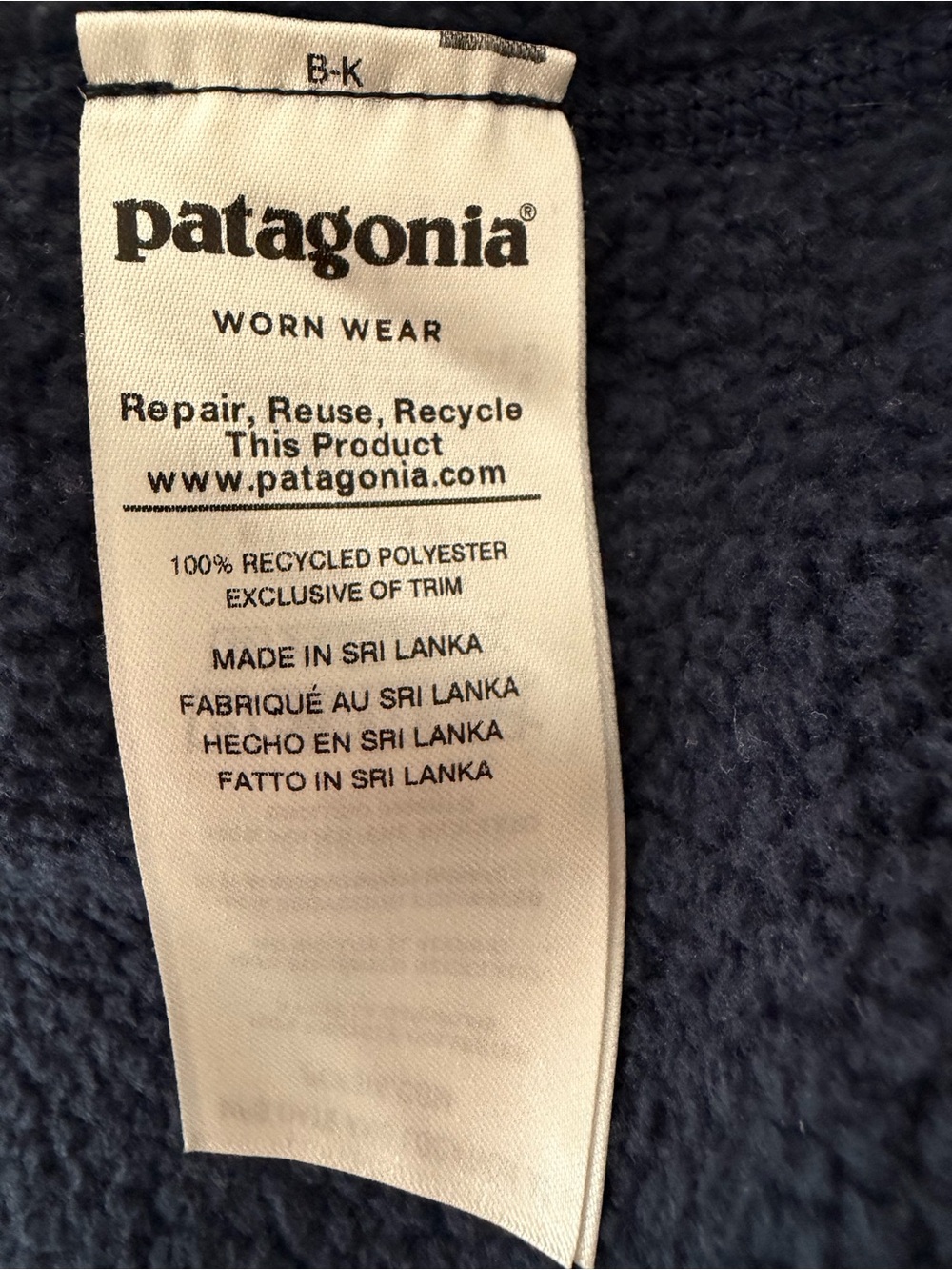 Patagonia Men’s Better Sweater Vest Navy Full-Zip Sherpa Lined L - Picture 9 of 9